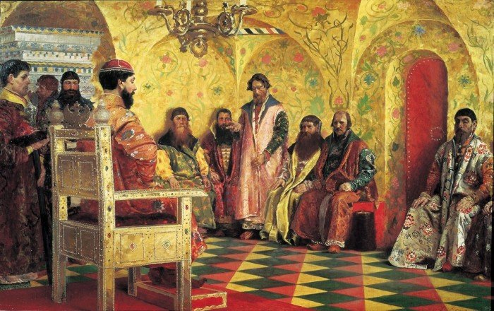 Михаил Фёдорович на собрании боярской думы (Андрей Рябушкин, 1893)