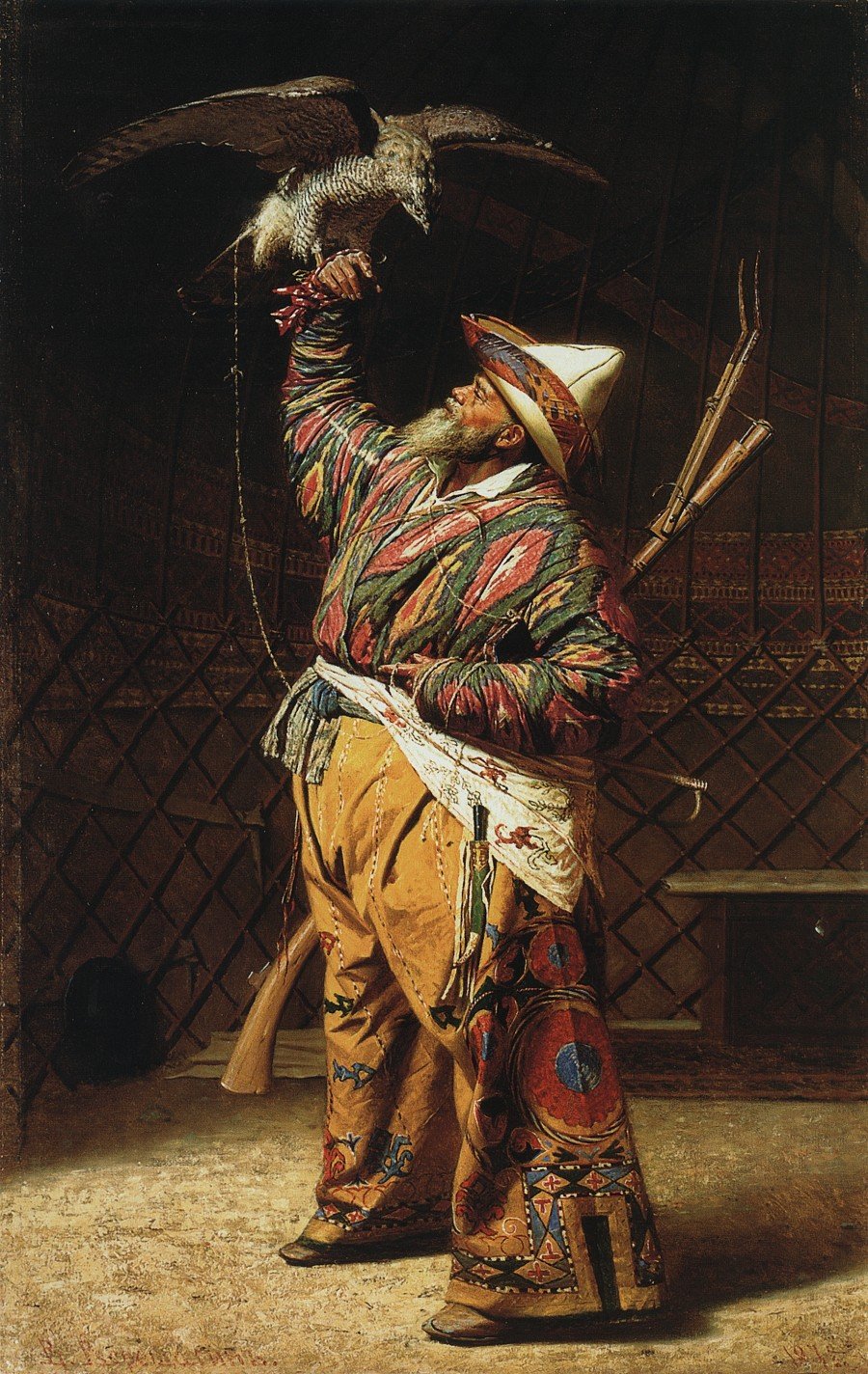 bogatyj-kirgizskij-ohotnik-s-sokolom-1871
