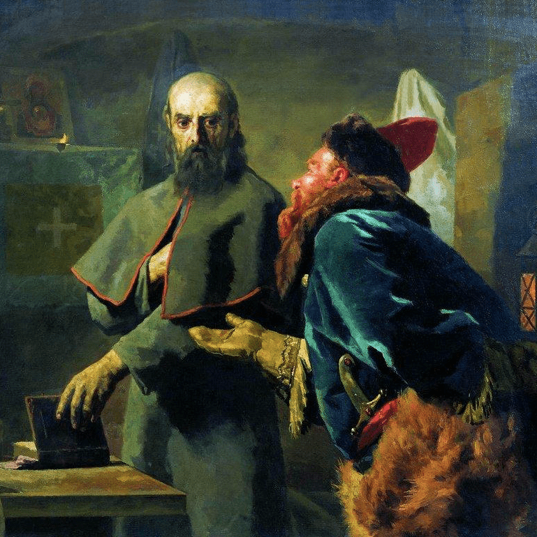 "Митрополит Филипп и Малюта Скуратов" Николай Неврев, 1898